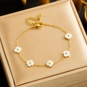 Pulsera Flores Blancas