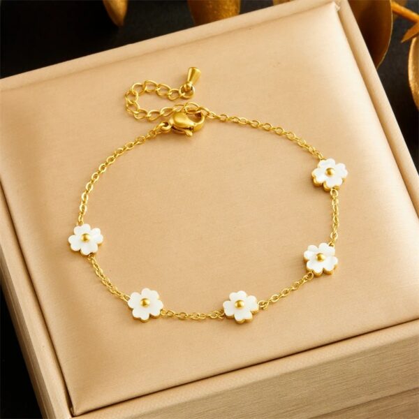 Pulsera Flores Blancas